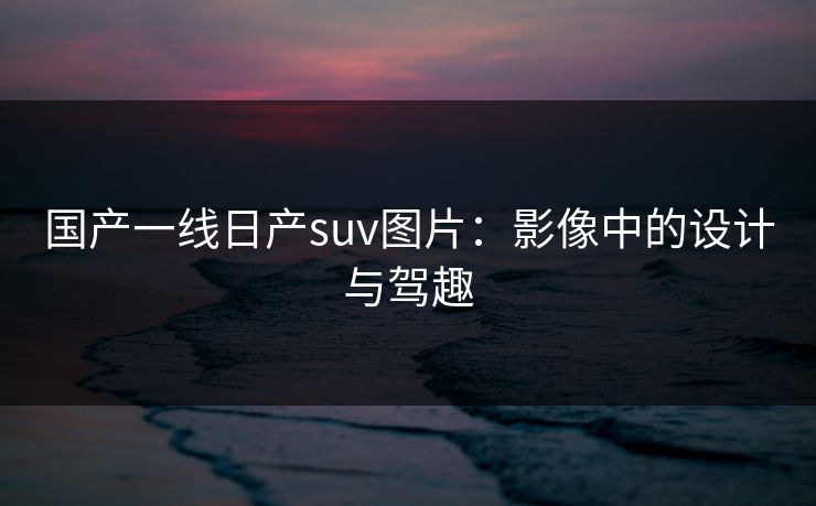 国产一线日产suv图片：影像中的设计与驾趣